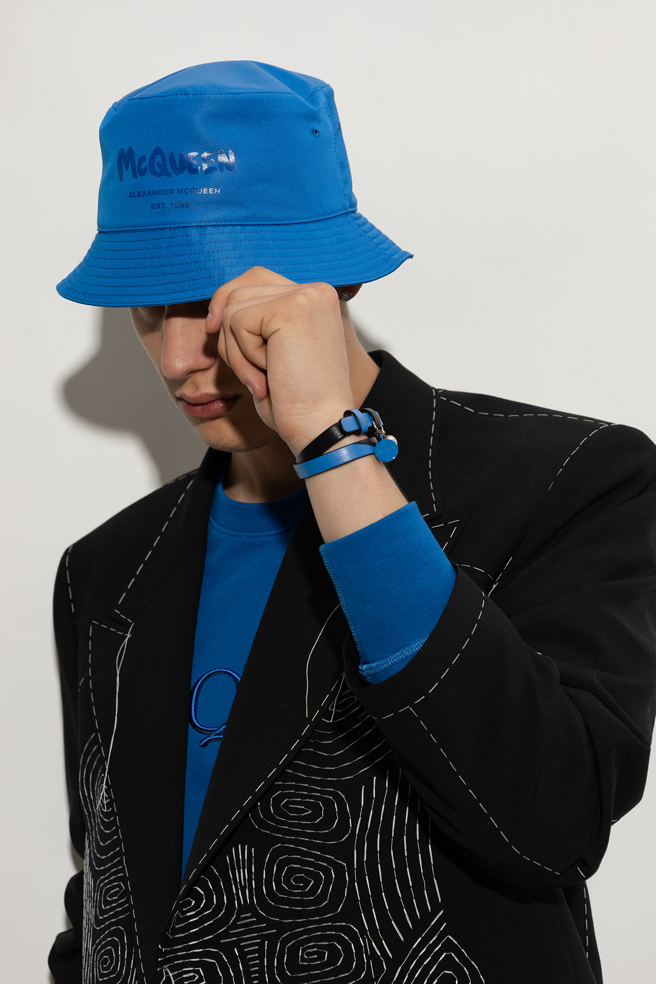 Blue Bucket hat with logo Alexander McQueen - Vitkac Canada